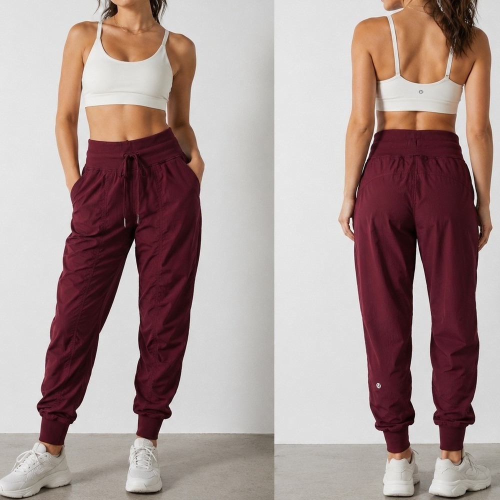 Lululemon Dance Studio Mid Rise Jogger Pants 2 Red Merlot Wine Maroon LW5ENMS
